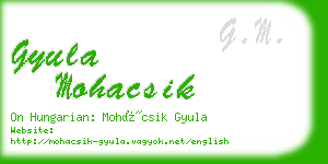 gyula mohacsik business card